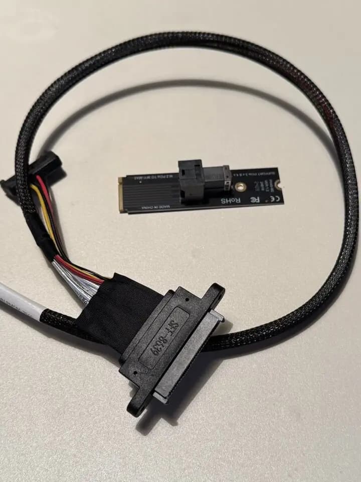 Фото к отзыву на Кабель MiniSas HD SFF-8643 → SFF-8639, 60 см для U.2 NVMe