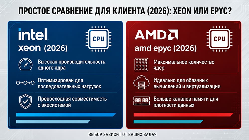 Xeon или EPYC: как выбрать процессор для сервера в 2026 году | Serverbay