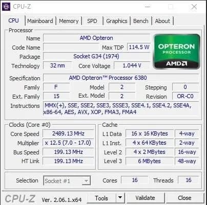 Фото к отзыву на Процессор AMD Opteron 6376, 16core, 2.3GHz, G34