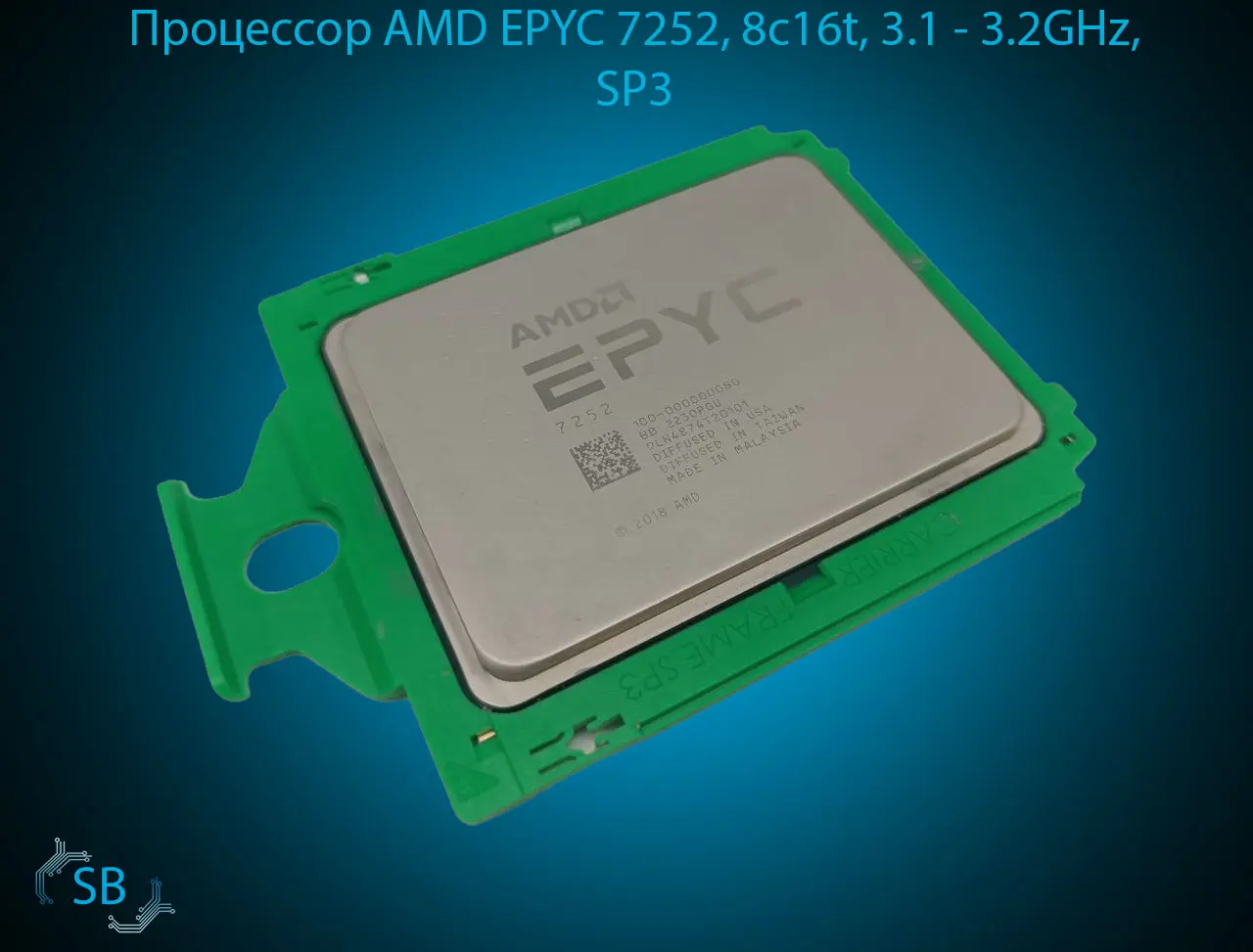 Процессор AMD EPYC 7252 (только для Dell), 8c/16t, 3.1 - 3.2GHz, SP3